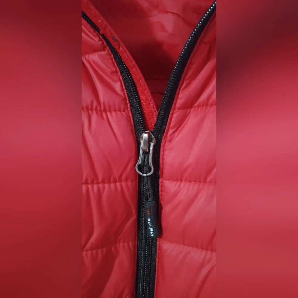 Red Quilted Vest with Black Trim - Picture 4 of 5